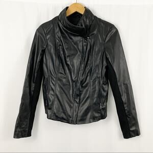 Sam Edelman Black Faux Leather Moto Jacket S